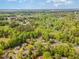 Aerial view of the neighborhood showcasing mature trees and residential homes at 508 Baygall Rd, Holly Springs, NC 27540