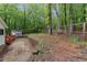 Spacious backyard with a shed and lush greenery at 508 Baygall Rd, Holly Springs, NC 27540