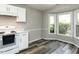 Kitchen area featuring modern appliances, countertops and a bay window at 519 Touchstone Dr, Durham, NC 27713