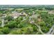 Aerial view featuring park like setting with manicured lawn, walking paths, mature trees, and stately brick buildings at 524 S Boylan Ave, Raleigh, NC 27603
