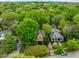 Aerial perspective of a tree-lined neighborhood, highlighting the home's location with mature trees at 524 S Boylan Ave, Raleigh, NC 27603