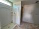 New stand up shower with built-in shelves ready to be installed at 54 Grove Township Way, Angier, NC 27501