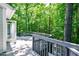 Relaxing patio offers scenic view of lush trees and greenery at 6409 Lakeland Dr, Raleigh, NC 27612