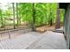 Spacious, weathered wooden deck overlooking a lush, green, fenced yard at 6409 Lakeland Dr, Raleigh, NC 27612