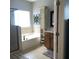 Bright bathroom features a soaking tub and stylish vanity at 742 Keystone Park Dr, Morrisville, NC 27560