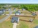 Expansive aerial view showcases a lovely home, a large yard with privacy fence, and the surrounding community at 85 Sun Mdw Cir, Benson, NC 27504