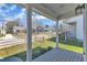 Inviting front porch with classic white columns and views of the street and neighboring homes at 1008 Holloway St, Durham, NC 27701