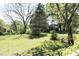 Expansive backyard featuring mature trees, lush greenery, and a well-maintained lawn at 1015 Washington St, Burlington, NC 27217