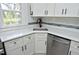 Well-appointed kitchen featuring white cabinetry, stainless steel appliances, and stylish backsplash at 1015 Washington St, Burlington, NC 27217