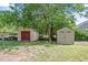 Two storage sheds located in the backyard at 1017 Southerlund Rd, Garner, NC 27529