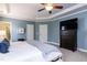 Spacious main bedroom with trey ceiling, a dresser, and serene wall color at 10709 Thornbury Crest Ct, Raleigh, NC 27614
