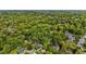 Expansive aerial view showcasing homes nestled among lush greenery and mature trees at 118 Shannon Dr, Burlington, NC 27215