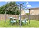Outdoor seating area with pergola and string lights at 1919 Sinclair Trce, Burlington, NC 27215
