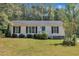 Charming single-story home with blue front door, black shutters, and a lush lawn at 308 Plaza Dr, Garner, NC 27529