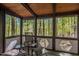 Inviting screened porch with comfortable seating, views of the wooded surroundings, and a peaceful atmosphere at 3719 W Cornwallis Rd, Durham, NC 27705