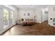 Finished basement with comfortable seating and access to the outside at 3920 Bentley Brook Dr, Raleigh, NC 27612