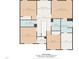 Detailed floor plan showcasing the layout of the second floor, including bedrooms and bathrooms at 416 Glenview Ln, Durham, NC 27703