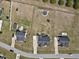 Aerial view showing home location in a neighborhood with large yards at 46 Twelve Oaks Dr, Willow Springs, NC 27592