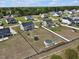 Aerial view of the homes in the neighborhood showing spacious fenced backyards at 46 Twelve Oaks Dr, Willow Springs, NC 27592