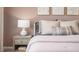 Close-up on bedding in bedroom featuring nightstand and wall decor at 494 Lochalsh Dr, Gibsonville, NC 27249