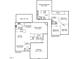 Detailed floor plan showing layout of living room, kitchen, bedrooms, garage, and patio at 512 N Waters Edge Dr, Durham, NC 27703