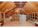 Unfinished attic space with exposed beams and framing, offering potential for customization at 629 Peach Orchard Pl, Cary, NC 27519