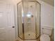 Bathroom with glass enclosed shower at 7702 Nc Highway 581, Kenly, NC 27542