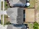 A birds-eye view shows the layout of the yard in a neighborhood setting at 1033 Laredo Ln, Durham, NC 27703