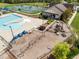 A beautiful view of the community playground and clubhouse, near pool and tennis at 1033 Laredo Ln, Durham, NC 27703