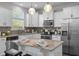 Bright kitchen with granite countertops, stainless steel appliances, and a kitchen island at 1033 Laredo Ln, Durham, NC 27703