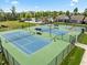 Aerial view of well-maintained tennis courts perfect for recreational play at 1033 Laredo Ln, Durham, NC 27703