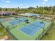 Aerial view of well-maintained tennis courts and recreational area at 1033 Laredo Ln, Durham, NC 27703