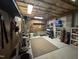 Finished basement with ample storage space, shelving, and carpet, suitable for various uses at 105 Hein Dr, Clayton, NC 27527