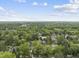 Panoramic aerial view of a lush neighborhood with mature trees and blue skies with clouds at 1306 Mordecai Dr, Raleigh, NC 27604
