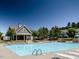 Enjoy a day by the community pool with ample seating and a covered clubhouse in a serene setting at 1605 Grace Point Rd, Morrisville, NC 27560