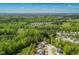 Scenic aerial view shows the neighborhood, nestled among lush greenery, offering a peaceful and serene living environment at 2008 Stanwood Dr, Apex, NC 27502