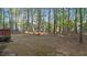 Expansive backyard with a glimpse of the house and the wooden deck at 286 Trillium Way, Clayton, NC 27527