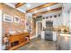 Stylish kitchen with brick accent wall, modern appliances, and custom cabinetry at 3542 Bason Rd, Mebane, NC 27302