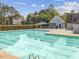 Large community swimming pool with well-maintained landscaping and surrounding greenery at 522 Auburn Square Dr, Durham, NC 27713