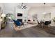 Spacious living room featuring vaulted ceilings and modern furnishings at 6 Landover Ct, Durham, NC 27713