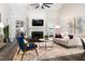 Comfortable living room with fireplace and stylish decor at 6 Landover Ct, Durham, NC 27713