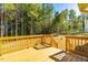 View from the wood deck, offering a peaceful outdoor space overlooking the backyard at 61 Okra Ct, Selma, NC 27576