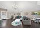 Spacious open living area with vaulted ceilings, comfortable sofa and modern decor at 6212 Trevor Ct, Raleigh, NC 27613