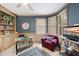 Office with multiple windows for tons of natural light and wood-accented walls at 6212 Trevor Ct, Raleigh, NC 27613