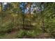 View of the backyard and surrounding woods from the elevated deck at 733 Holding Ridge Ct, Wake Forest, NC 27587