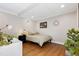 Bedroom featuring hardwood floors and a double bed at 831 Healey Ln, Durham, NC 27705