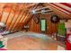 View of unfinished attic space showing wood beam construction at 8805 Mourning Dove Rd, Raleigh, NC 27615