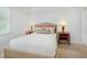 Comfortable bedroom features a bed with decorative pillows and matching side tables with lamps at 8805 Mourning Dove Rd, Raleigh, NC 27615