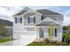 Charming two-story home featuring a two-car garage and a welcoming blue front door at 900 Emmer St, Rolesville, NC 27571
