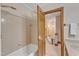 Bathroom with a shower and tub combination at 108 Maplewood Dr, Knightdale, NC 27545